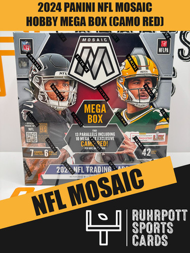 2024 Panini Mosaic Football Hobby Mega Box: Exclusive, 6 Packs, 7 Cards Each, Red Camo Parallels & More By Panini - View #9