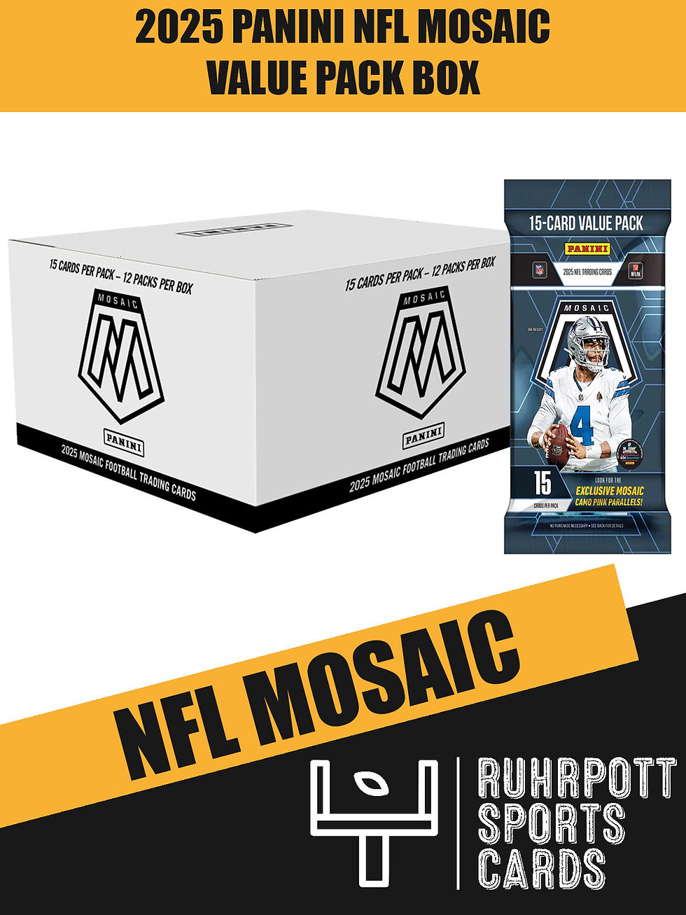 2025 Panini NFL Trading Cards Mosaic Value Pack Box