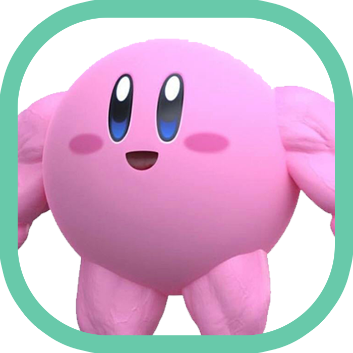 Stickers de Yoshi bailando y Kirby WiStickers