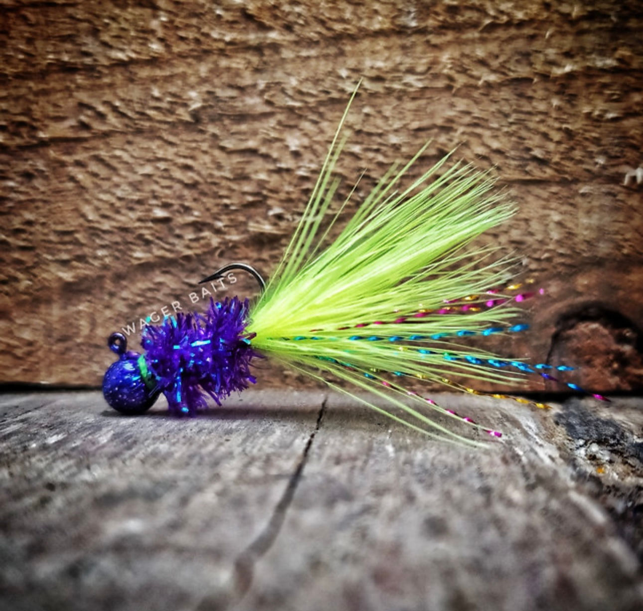 Wager Baits - Junebug Charteuse - Crappie Jig - 3 PK