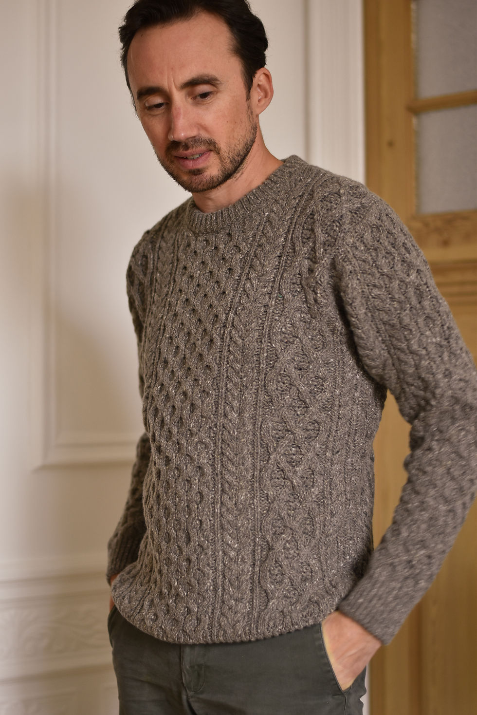 Miniature : Le pull Edouard - Laine et cachemire - Gris roche