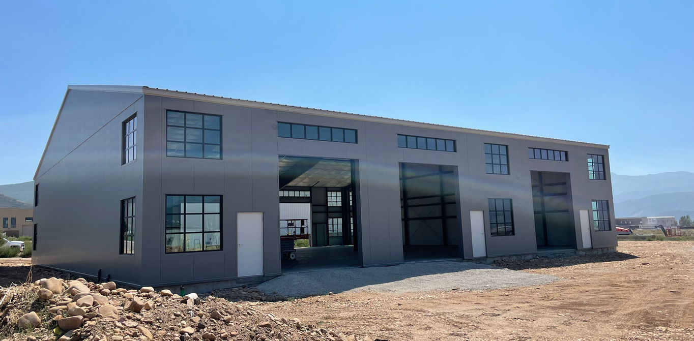 Pre-Engineered Metal Building, Office Building, 26 ga Ash Grey PBR Wall Panels