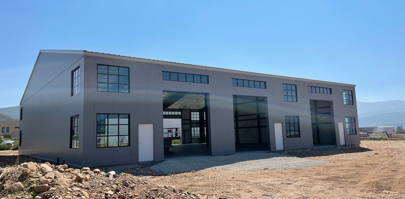 Pre-Engineered Metal Building, Office Building, 26 ga Ash Grey PBR Wall Panels