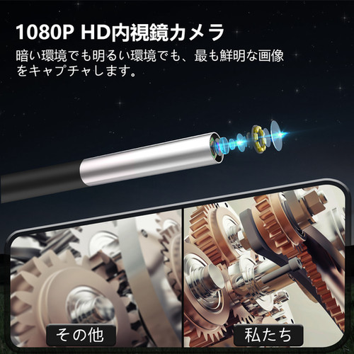 AMTORIN ファイバースコープカメラ 直径3.9mm5インチIPSモニター