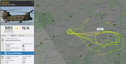 Military activity from Chinooks