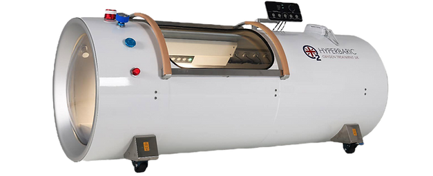 Professional hyperbaric chamber installation including oxygen concentrator and ventilation setup