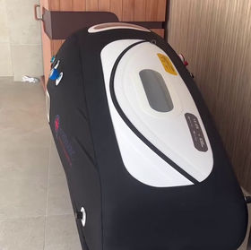 XXL hyperbaric oxygen chamber installed beside private indoor spa