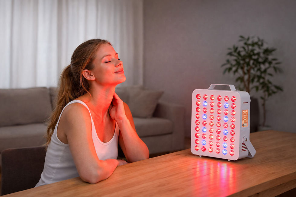 Targeted Red Light Therapy Panel in use by a home user