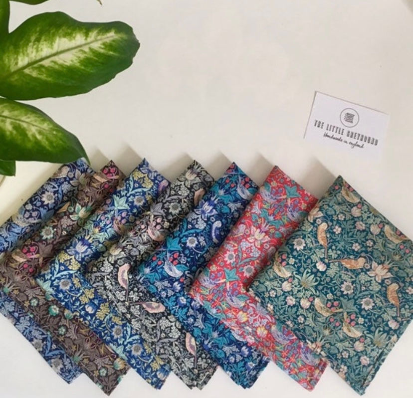 Liberty Strawberry Thief Pocket Squares / William Morris