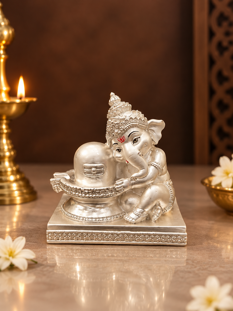 Ganesh Silver Plated Murti