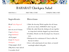 BAHARAT Chickpea Salad Recipe