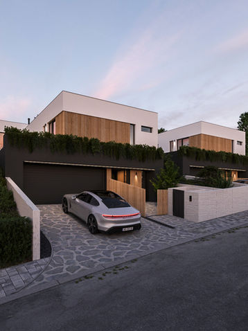 3D vizualizácia radových domov v modernom dizajne