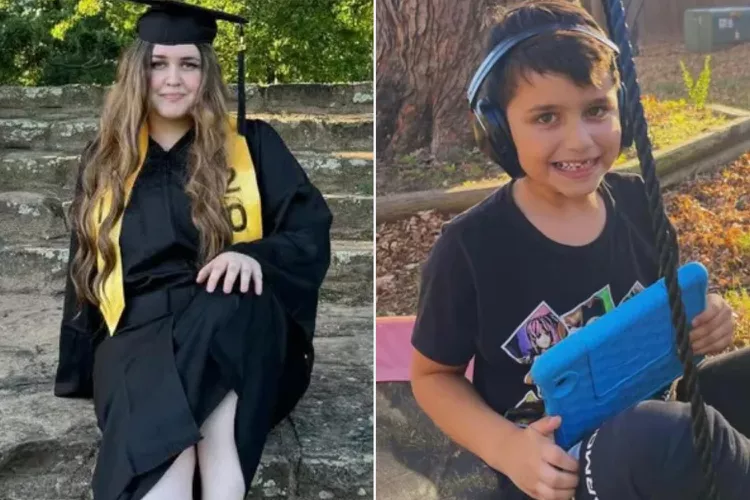 20-year-old Alyssa Shippy, left, and 10-year-old Logan Shippy, right