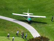 Shocking Footage Shows Small Plane Making Dramatic Crash Landing at Iconic Country Club Just Feet from Golfers
