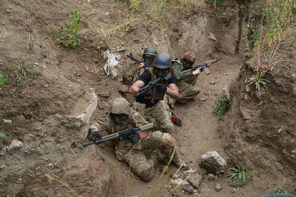 Ukrainian 3rd Assault Brigade recruits train at the polygon in Kyiv region, Ukraine, on Wednesday, July 16, 2025