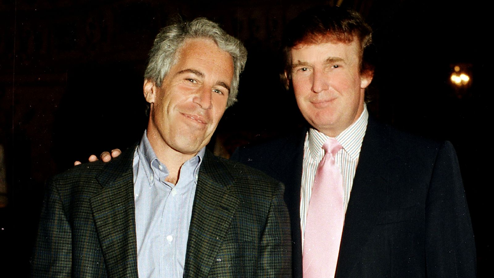 Donald Trump at his Mar-a-Lago estate in Florida with Jeffrey Epstein in 1997