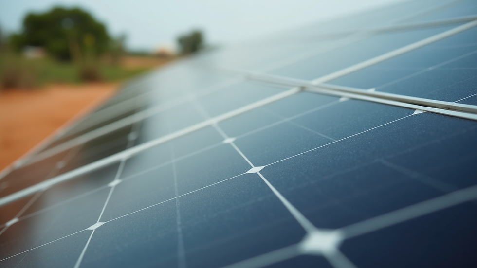 Close-up view of solar panels installed in a rural Nigerian community