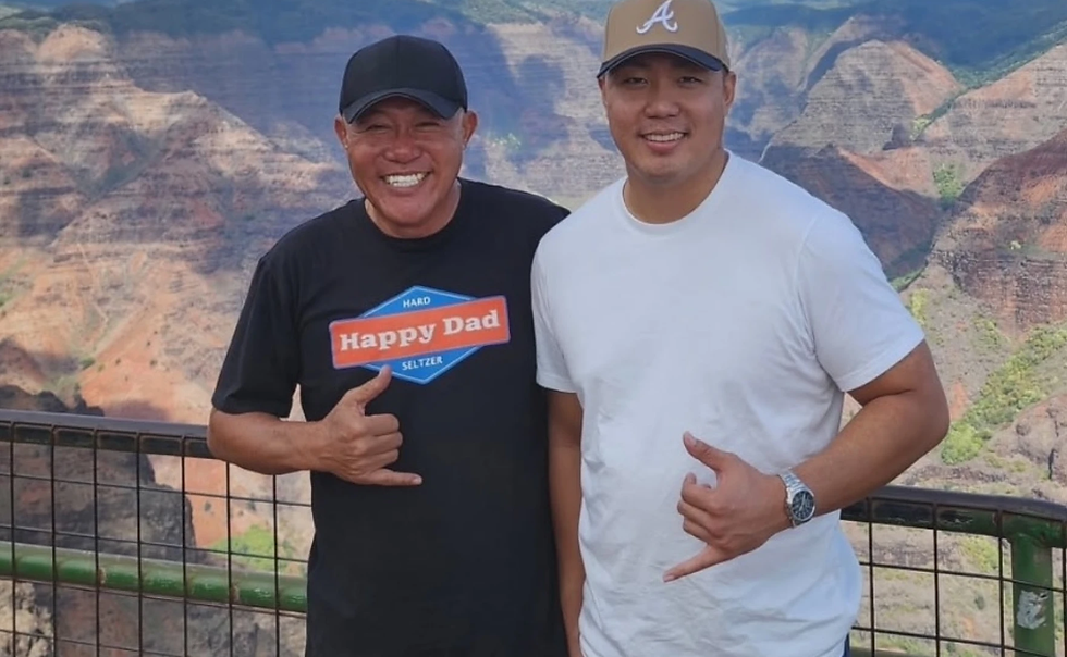 Park (L) and his son (R) during a trip to Kauai, Hawaii.