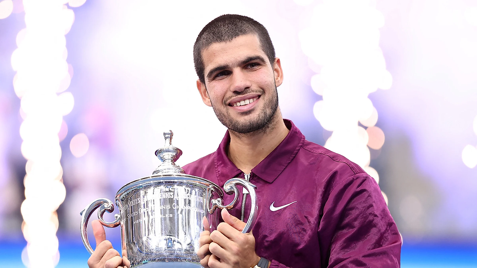 Carlos Alcaraz has won the French Open and US Open titles this season, with Jannik Sinner taking the Australian Open and Wimbledon