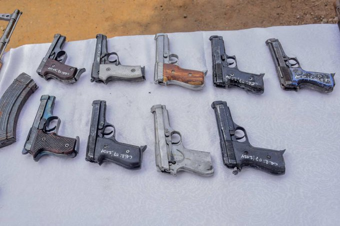 ocally fabricated pistols recovered from the factory in Jos