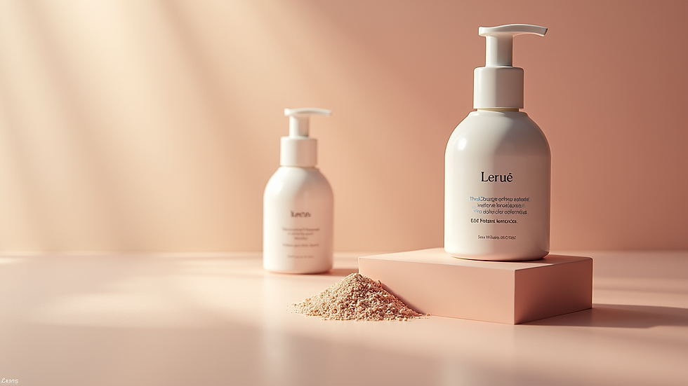 Close-up view of Lesans Lerue skincare product ingredients