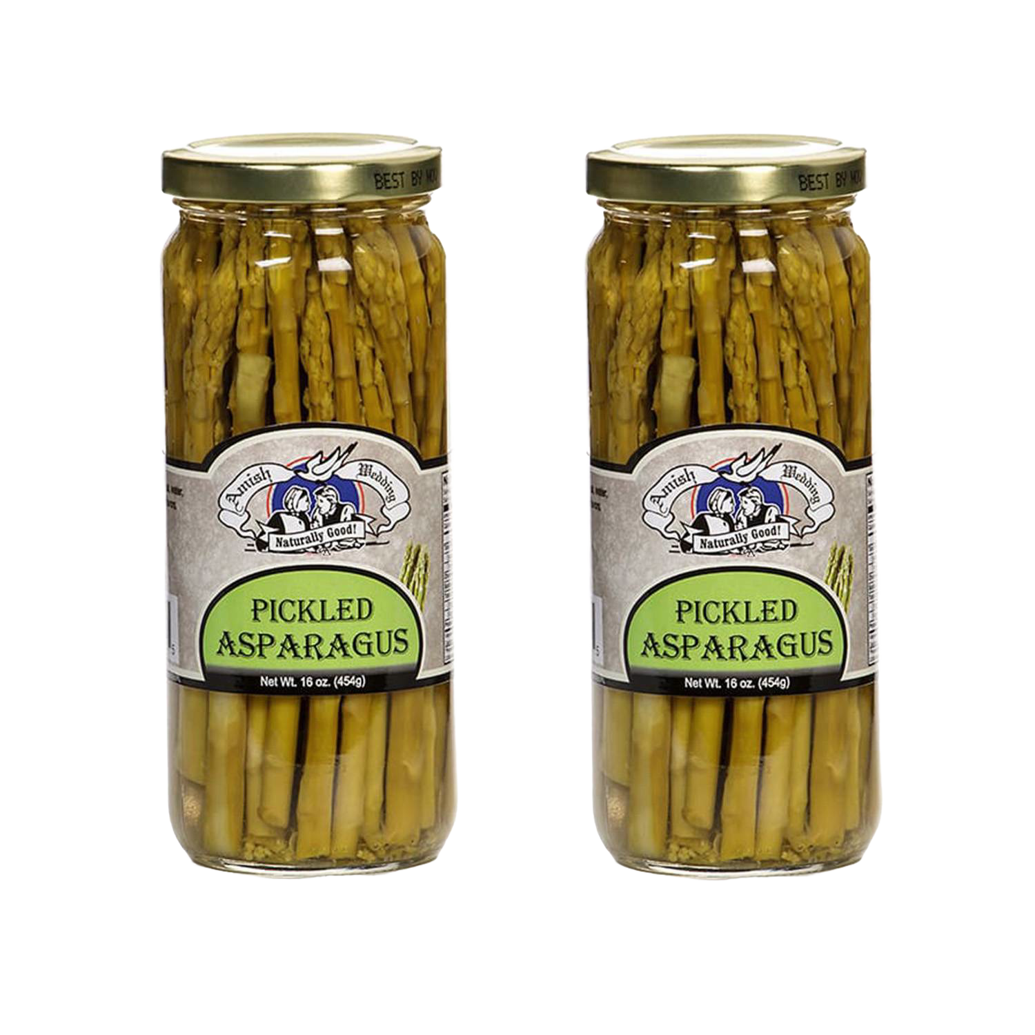 Amish Wedding Pickled Asparagus - Original - Two 16 oz Jars