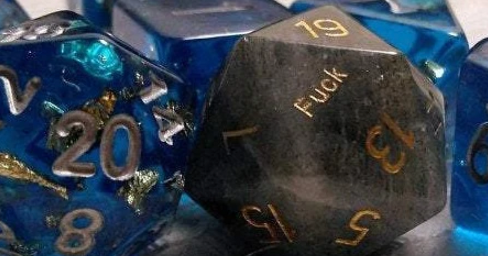 A selection of example D20s from D&D Den