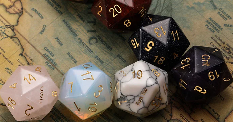 A selection of custom dice offered by Doldols