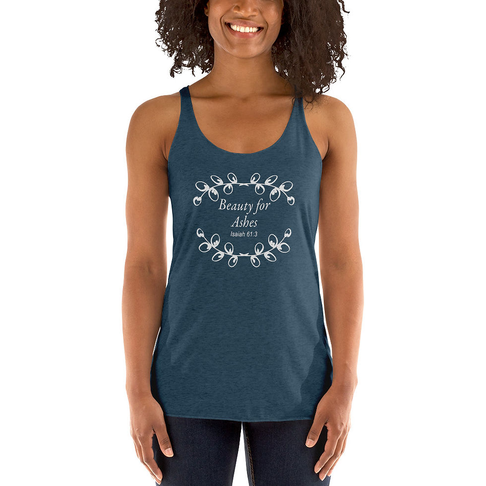 Thumbnail: Beauty for Ashes Isaiah 61:3 Women's Racerback Tank