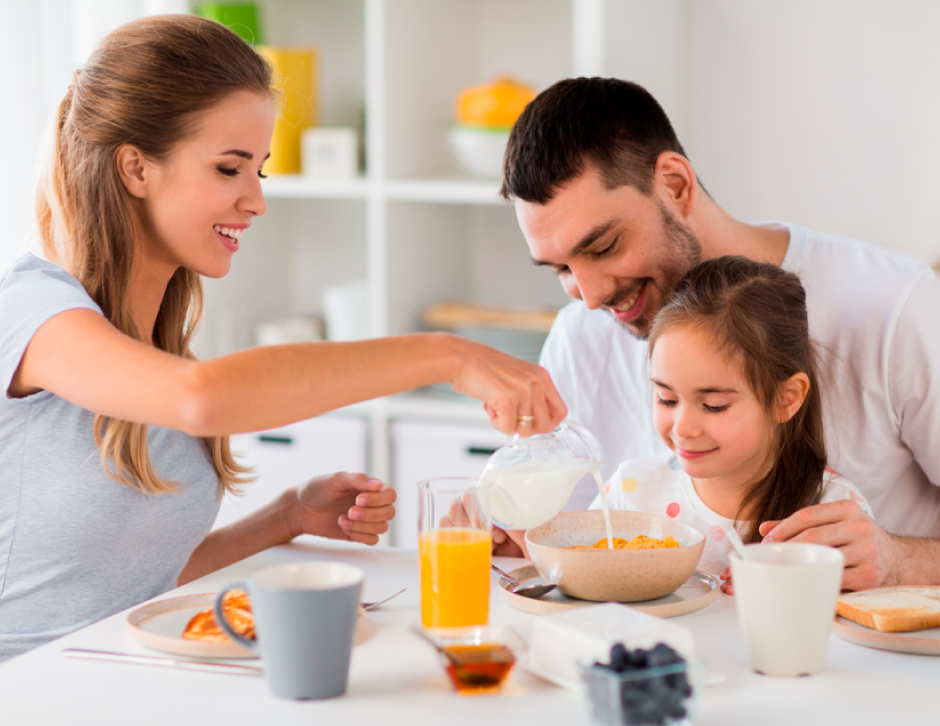 Family, healthy breakfast