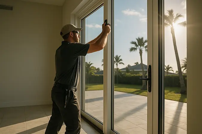Instalación de puerta resistente al huracán.webp