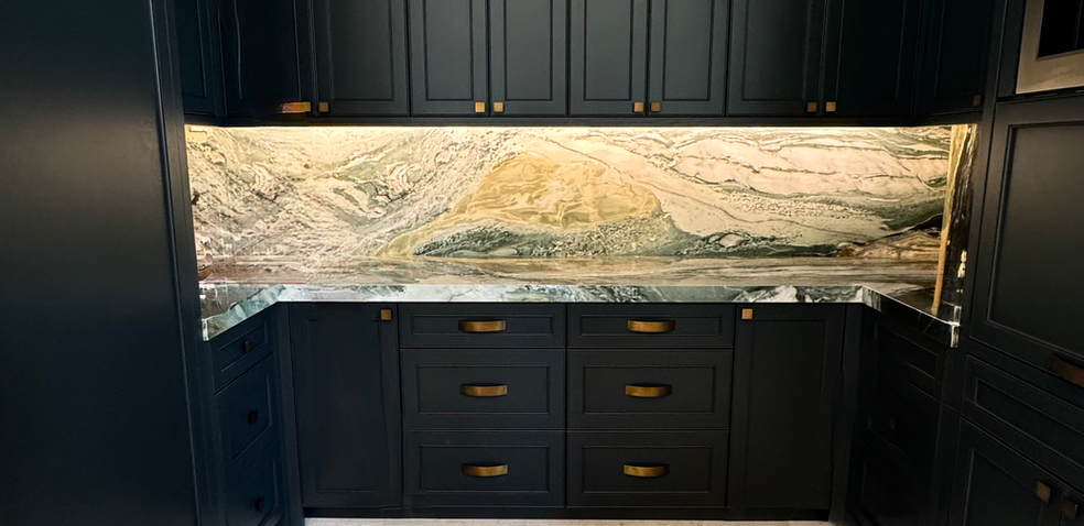 Luxury bar cabinetry in charcoal custom finish – Ritz-Carlton Tiburón Naples home renovation by Abbot Hill.