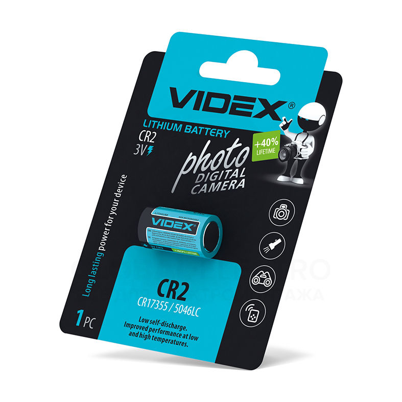 Товар: Батарейка литиевая VIDEX CR2 1pc BLISTER CARD
