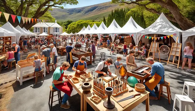 DALL·E 2025-03-16 11.28.15 - A vibrant outdoor scene at The Makers Festival SA, featuring