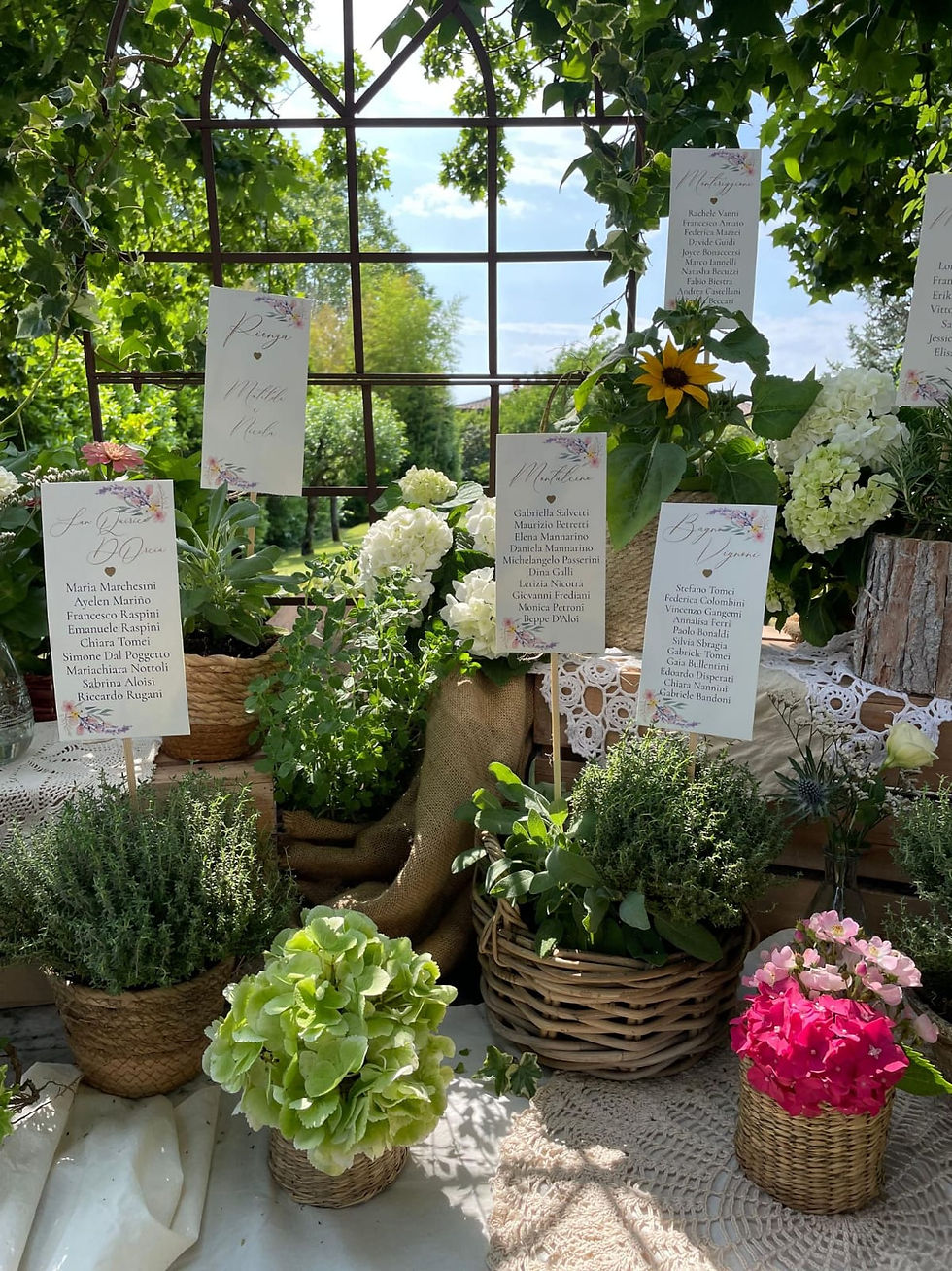 TABLEAU DE MARRIAGE MATRIMONIO PERSONALIZZATO PIANTE AROMATICHE