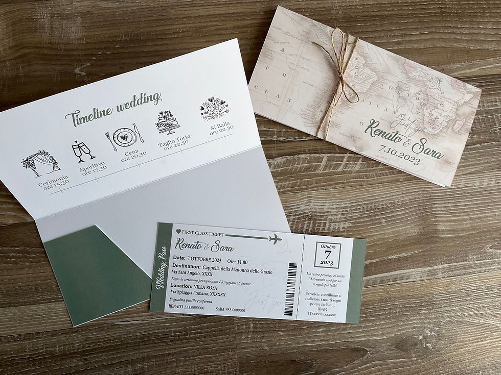 PARTECIPAZIONE PERSONALIZZATA MATRIMONIO BOARDING PASS