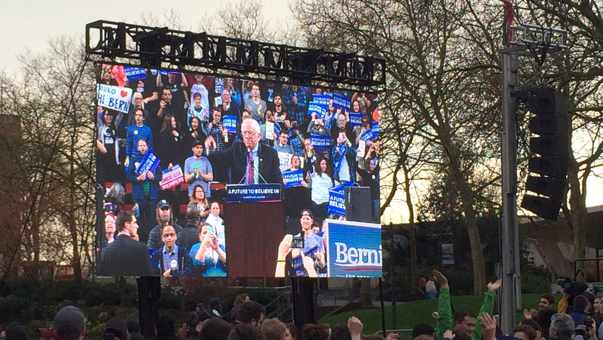 Bernie Sanders LED video wall