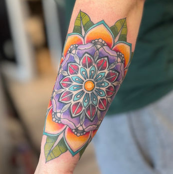color mandala tattoo