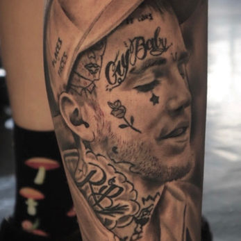 black and grey realistic portrait