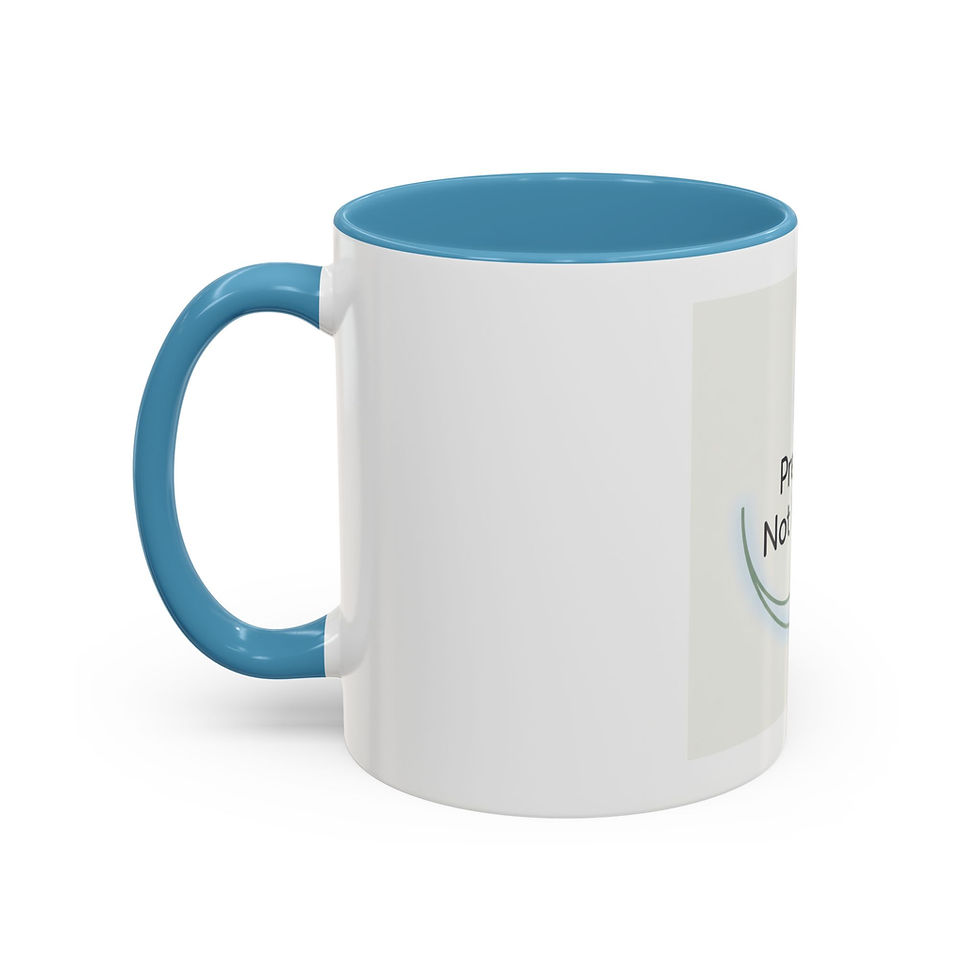 Thumbnail: Present, Not Perfect Accent Coffee Mug — Mindfulness Ceramic Mug (11oz)