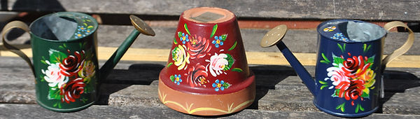 Plant Pot and miniature Watering Cans