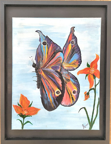 Buterfly amoung the lillies