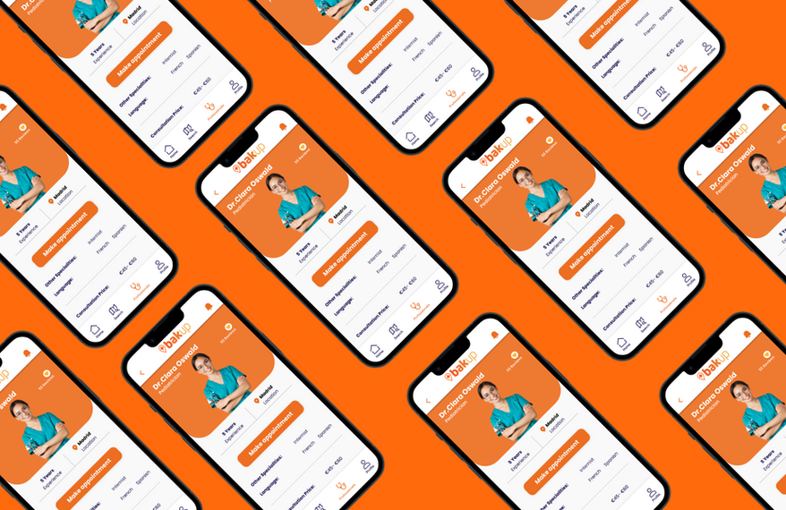 Bakup Mobile Application screens