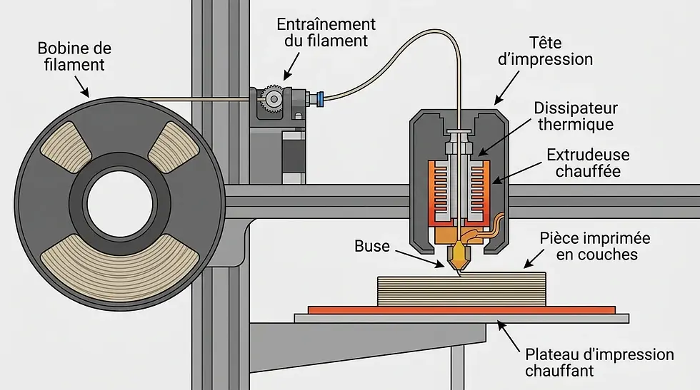 Imprimante 3D à dépôt de filament fondu : guide complet en 2026