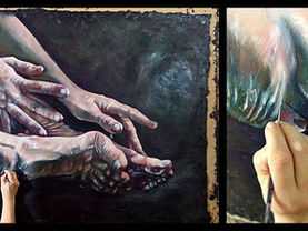 'Hypermobility' painting series, works in progress.