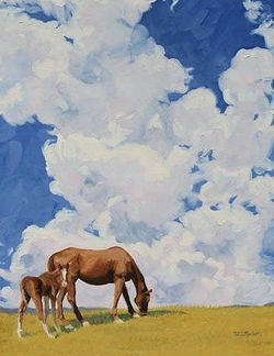 Mare & Colt in the Clouds