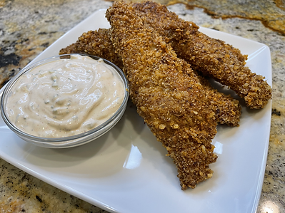 Crunch Keto Fried Catfish with Spicy Tartar Sauce