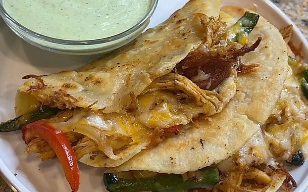 Crunchy Chicken Tacos w/ Cilantro Lime Sauce