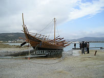 Argo during launching in Pagasitikos bay
