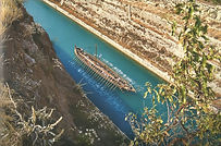 Argo passes the Corinth Canal